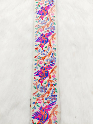 Jacquard Saree Border, Birds Woven Thread Work Trim, Jacquard Trimming Decorative Trim